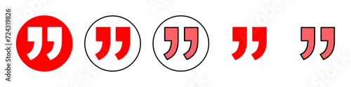 Quote icon set illustration. Quotation mark sign and symbol