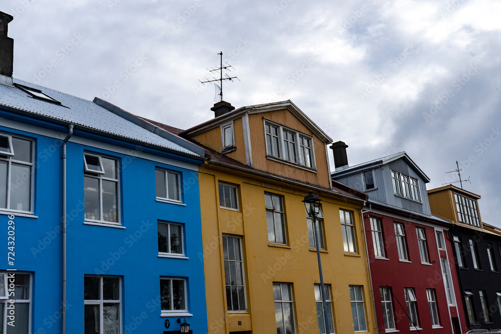 Colorful residential buildings in Reykjavik, Iceland. Colorful residential buildings in Reykjavik, Iceland.
