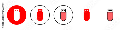 Usb icon set illustration. Flash disk sign and symbol. flash drive sign.