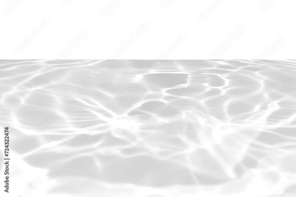 Fototapeta premium White water with ripples on the surface. Defocus blurred transparent white colored clear calm water surface texture with splashes and bubbles. Water waves with shining pattern texture background.