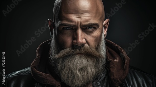 Image of a man with a beard and a bald head. photo