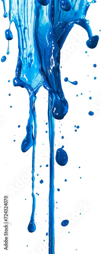 Blue color Drip, isolated PNG object