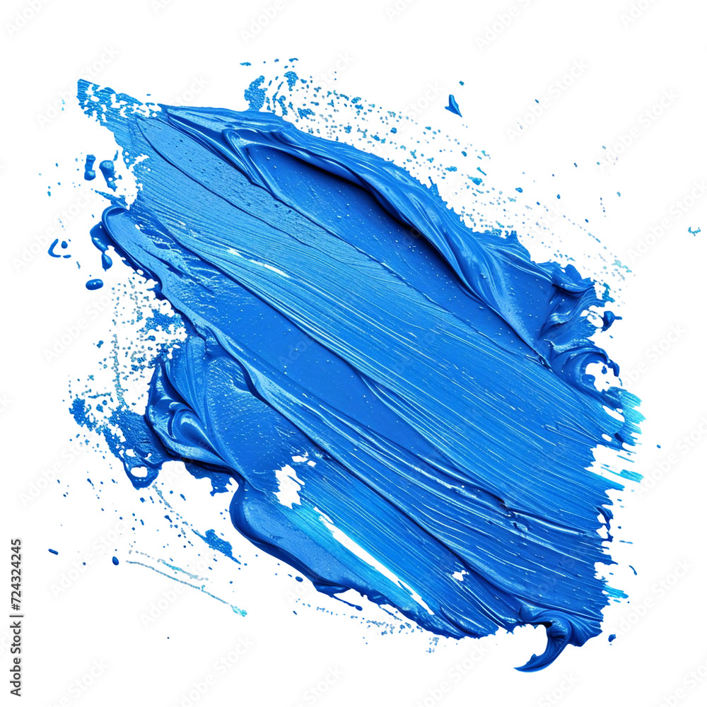 Blue color smear, isolated PNG object