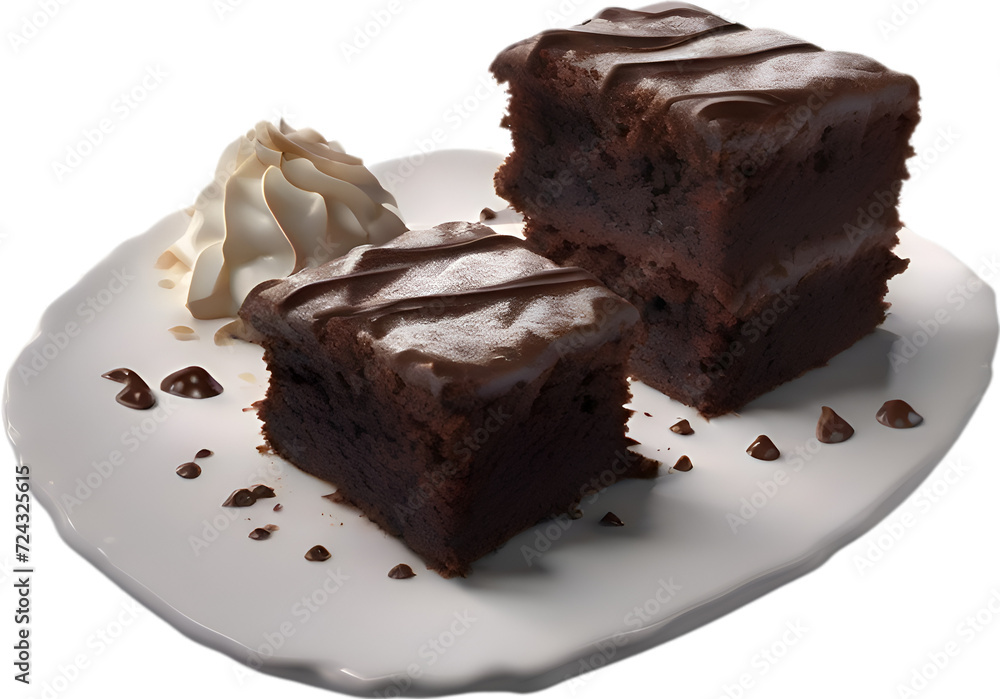 Chocolate brownie cake. Close-up image of a Chocolate brownie cake.