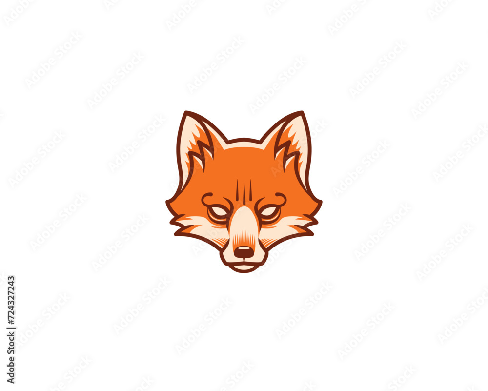 fierce fox head mascot logo fierce fox head mascot logo