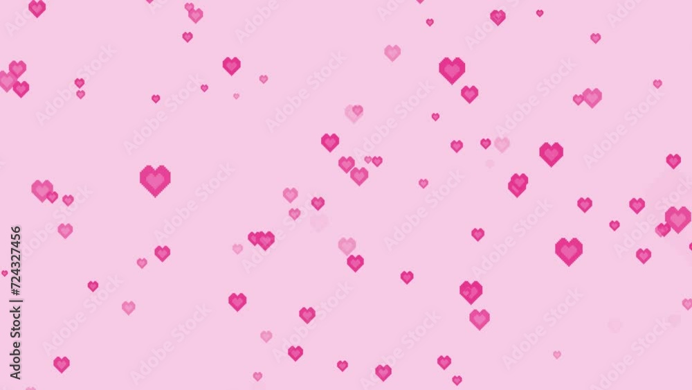 Ascending Pink Pixel Hearts: Background Material Ascending Pink Pixel Hearts: Background Material