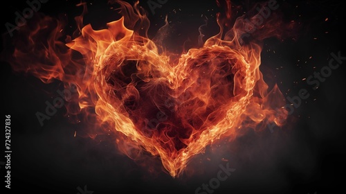 Image of burning heart on a black background.