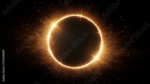 Image of flares forming a light circle.