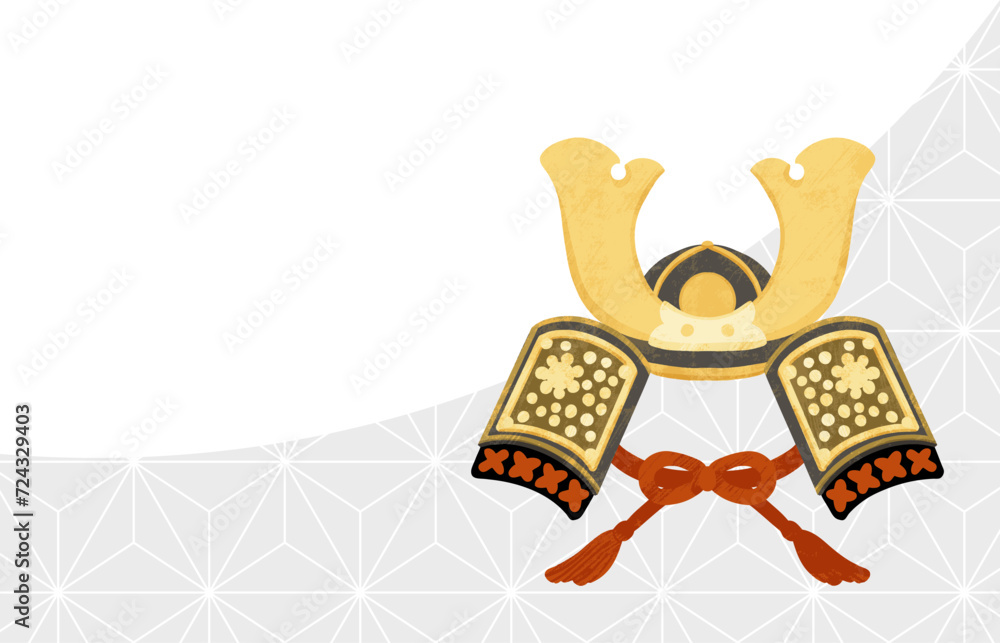 兜のイラストと麻の葉文様のフレーム Stock Vector | Adobe Stock