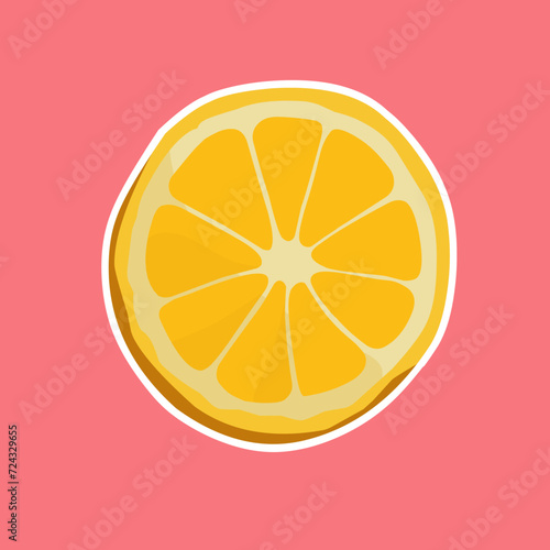 Vector slices of orange and lemon