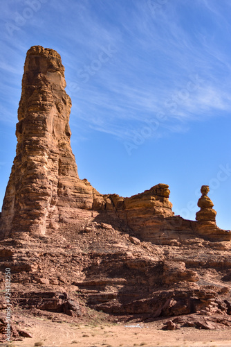 Rocky landscape in Al Ula desert, Arabia
