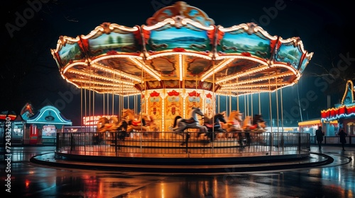 Image of the carousel in motion.