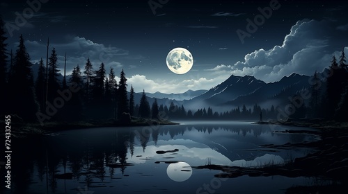 Image of tranquil night landscape.