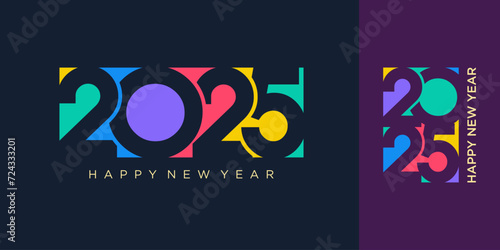 2025 Happy New Year design vector. trendy new year 2025 design template. photo