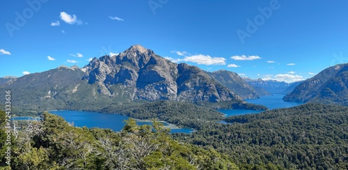 panorama of bariloche landscape at viewpoint