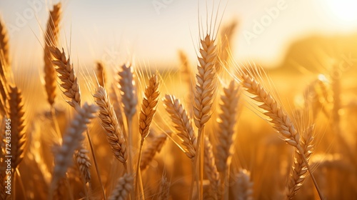 Image of wheat ears on a sunny field.