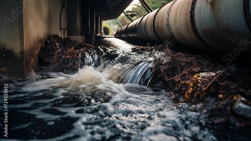 Image of wastewater flowing out of a pipe.