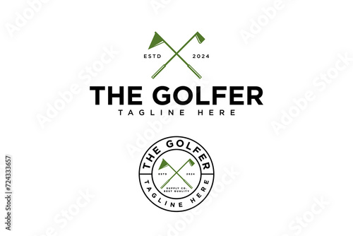 stick golf and flag logo vector collection for golfer, golf sport and champion