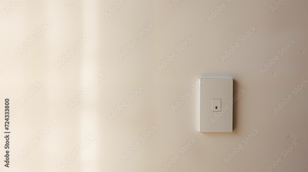 Light switch mounted on a neutral-colored wall. Light switch mounted on a neutral-colored wall.