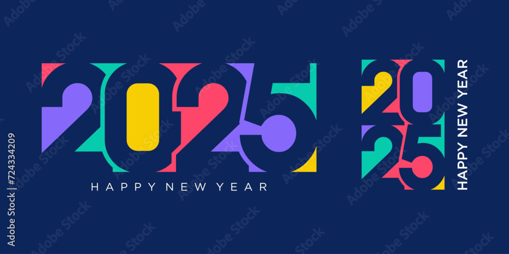 © gemilang - 2025 Happy New Year design vector. trendy new year 2025 design template.