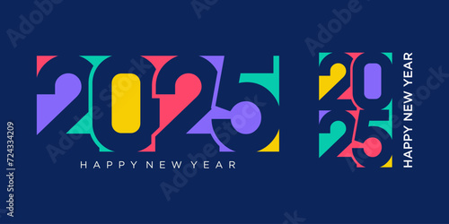 2025 Happy New Year design vector. trendy new year 2025 design template. photo