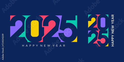 2025 Happy New Year design vector. trendy new year 2025 design template.