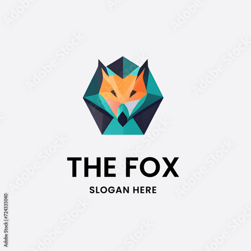 fox logo design gradient style