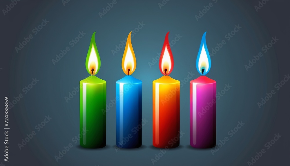 Modern Illustration of Colorful Candles with Shadow