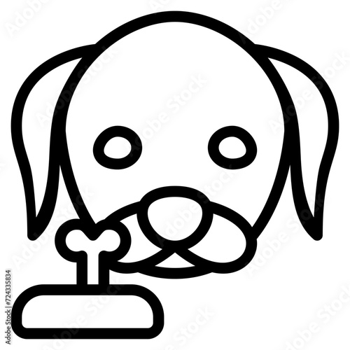 Dog icon with outline style. Suitable for website design, logo, app and UI. Based on the size of the icon in general, so it can be reduced.