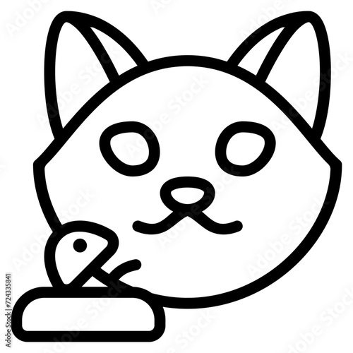 Cat icon with outline style. Suitable for website design, logo, app and UI. Based on the size of the icon in general, so it can be reduced.