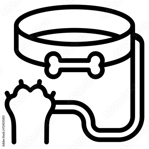 Leash icon with outline style. Suitable for website design, logo, app and UI. Based on the size of the icon in general, so it can be reduced.