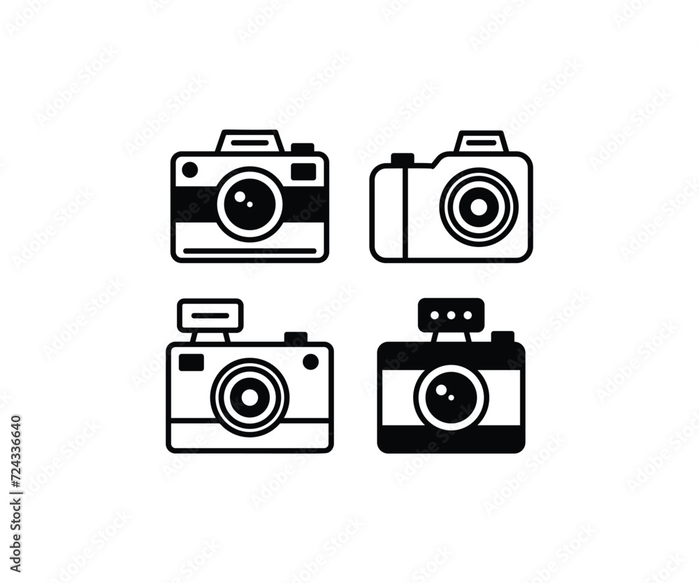 set of cameras icon simple black flat modern minimalist style vector design illustration collections template set of cameras icon simple black flat modern minimalist style vector design illustration collections template