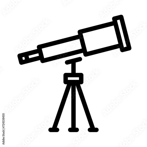 Telescope icon in line style. Icon about outer space