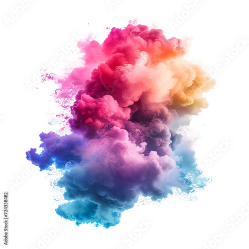 colorful cloud, isolated PNG object