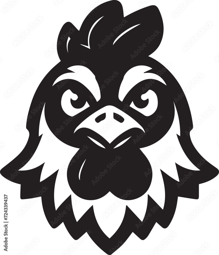 Angry Chicken Face Vector Design