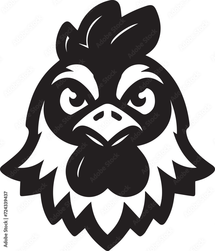 Obraz premium Angry Chicken Face Vector Design