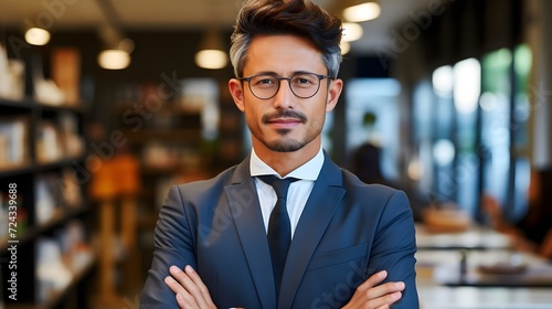Office portrait, confident smile and man happy for startup law firm, corporate development or company success. Happiness, workplace and young lawyer with pride in career, job or professional growth.