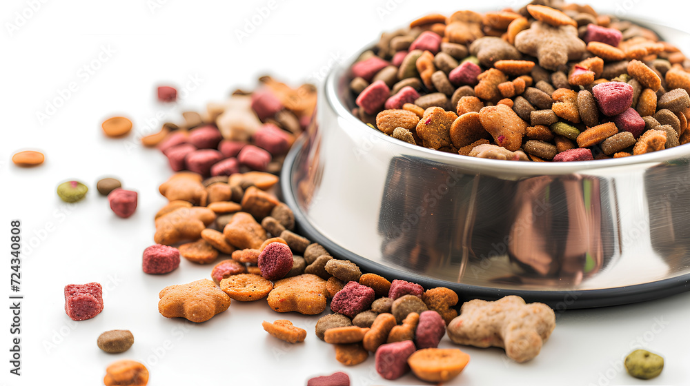 Dog and Cat food, Pellet food, on white background Dog and Cat food, Pellet food, on white background