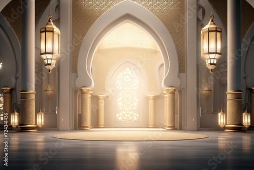 Ornate details Islamic stage ornament design
