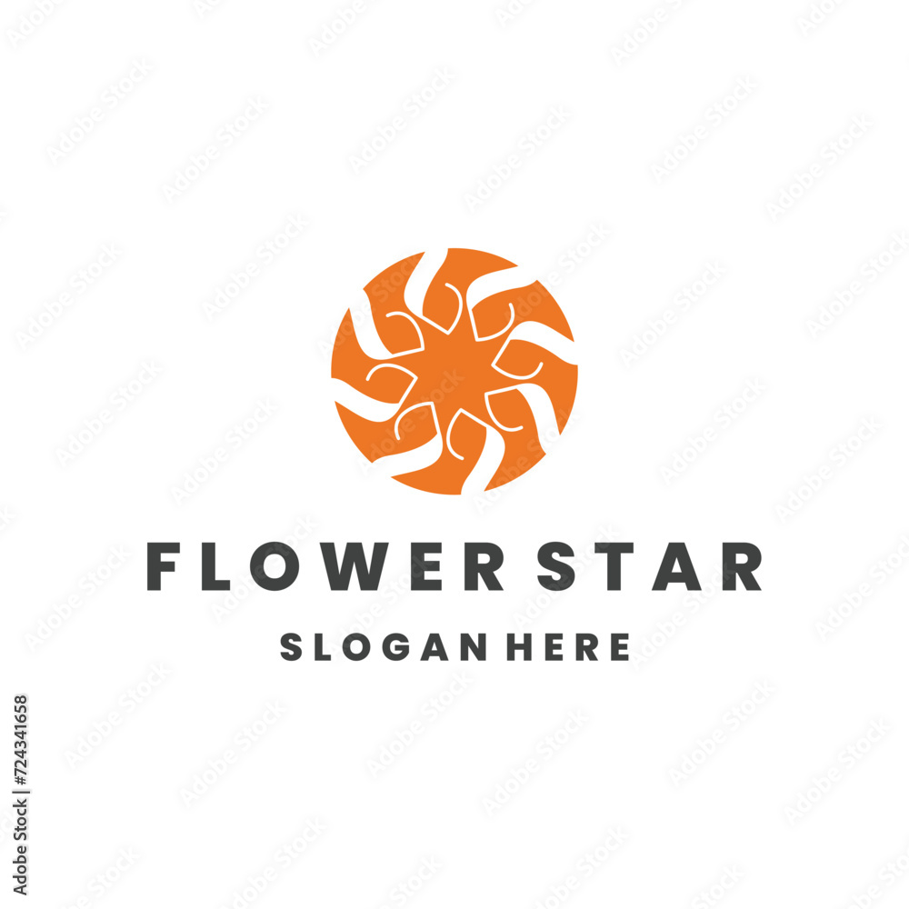 Flower star style logo icon design template flat vector Flower star style logo icon design template flat vector
