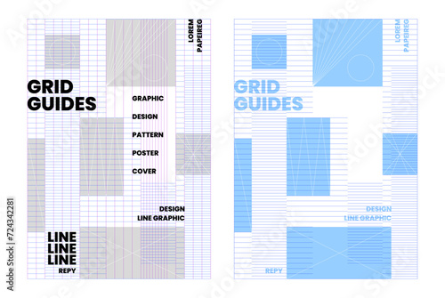 grid line graphic poster design horizontal vertical lines graph paper cross square checked stripe lines layout editorial concept template note minimal simple background abstract line pattern book