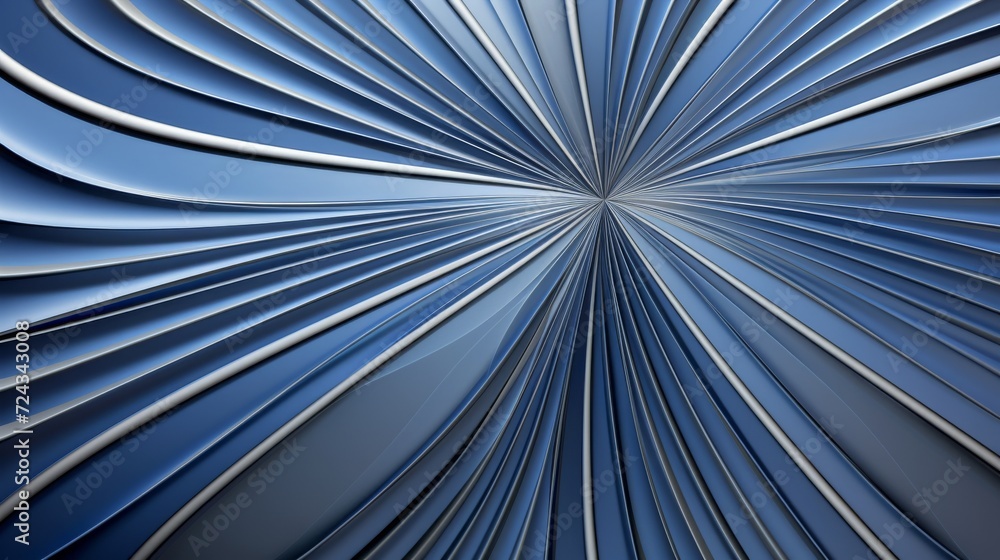 Obraz premium A graceful radiating abstract pattern in shades of blue