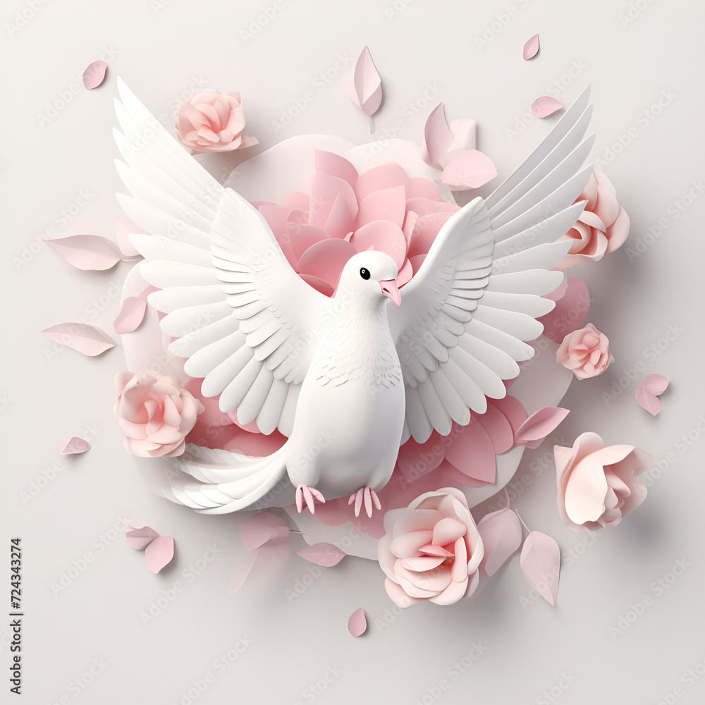 white dove with heart, valentine day white dove with heart, valentine day