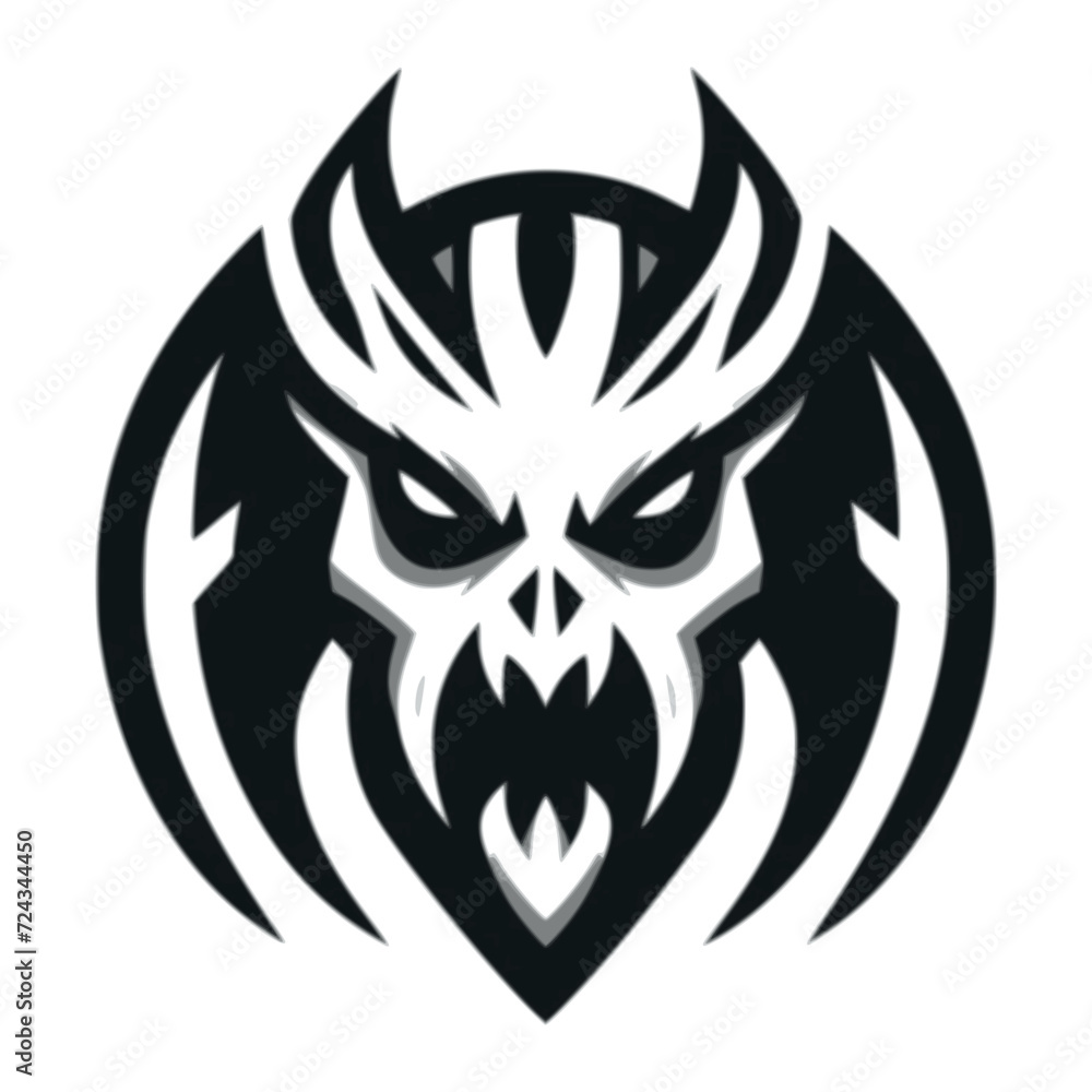 A stylized, menacing creature suitable for a logo with a white background and no text