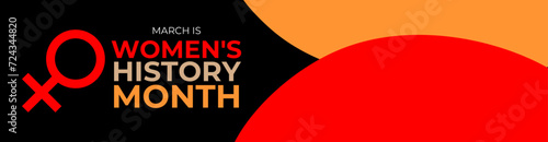 Vector illustration design for Women's History Month Annual declared month that highlights the contributions of women to events in history and contemporary society. banner, cover, poster. photo