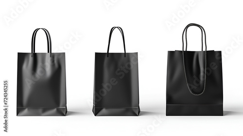 Set of shopping bags with handles. generative ai