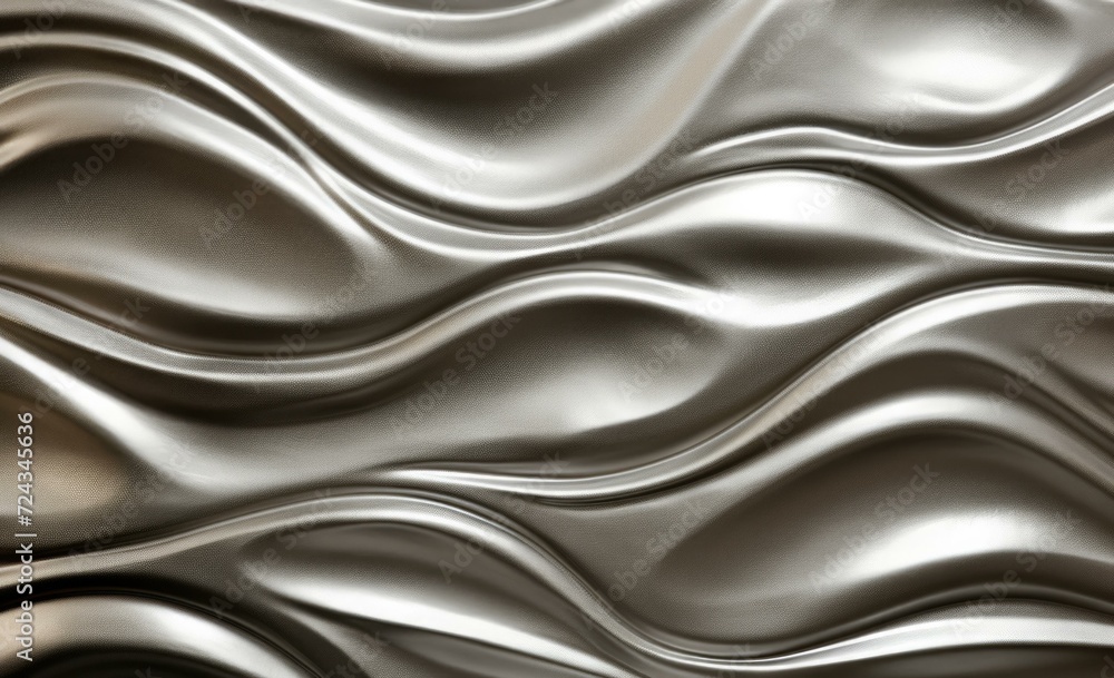 Fototapeta premium A metallic wall with waves and waves. Generative AI.