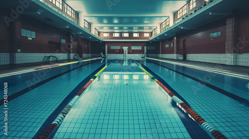 Swimming pool. Copy space. Sports concept.