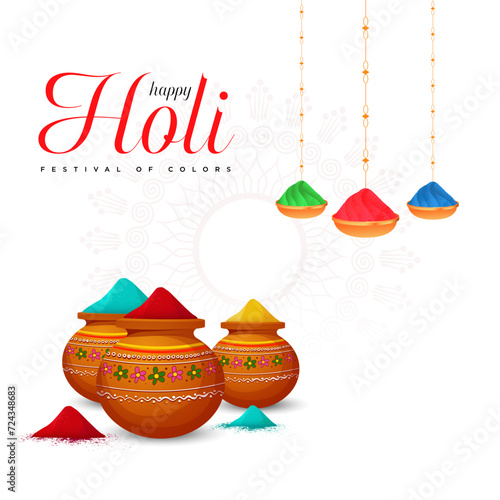 Vibrant Holi Celebration the image embodies the festive spirit of Holi, symbolizing the triumph of good over evil and the arrival of spring