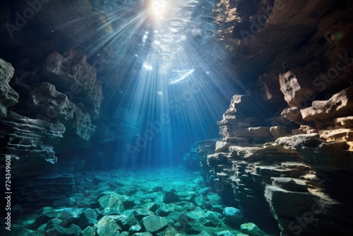 Coral Canyon: Deep underwater canyon with coral.